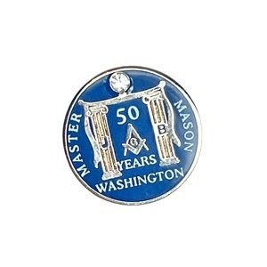 Washington Master Mason 50 Year Pin Collectible Masonic Lodge
